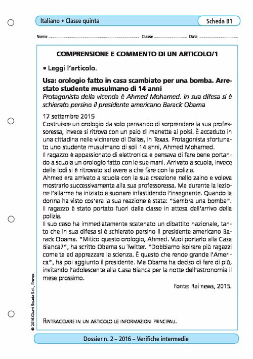 Comprensione e commento di un articolo/1 | Giunti Scuola Comprensione e commento di un articolo/1 | Giunti Scuola