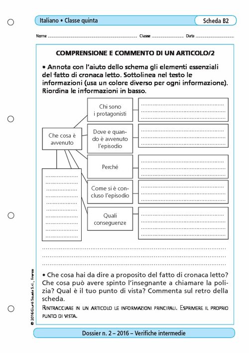 Comprensione e commento di un articolo/2 | Giunti Scuola Comprensione e commento di un articolo/2 | Giunti Scuola