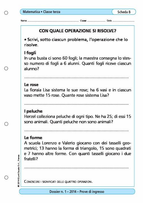 Con quale operazione si risolve? | Giunti Scuola Con quale operazione si risolve? | Giunti Scuola