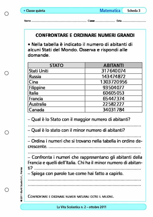 Confrontare e ordinare numeri grandi | Giunti Scuola Confrontare e ordinare numeri grandi | Giunti Scuola