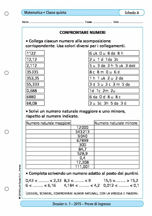 Confrontare numeri | Giunti Scuola Confrontare numeri | Giunti Scuola