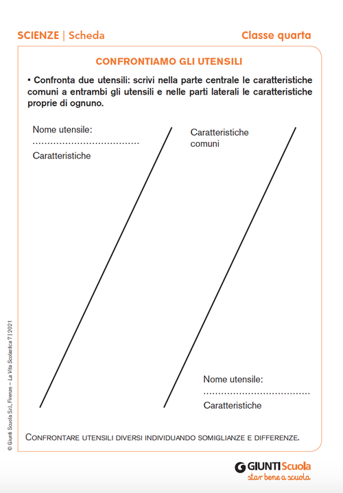 Confrontiamo gli utensili | Giunti Scuola Confrontiamo gli utensili | Giunti Scuola