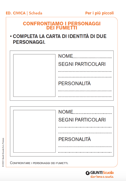 Confrontiamo i personaggi dei fumetti | Giunti Scuola Confrontiamo i personaggi dei fumetti | Giunti Scuola