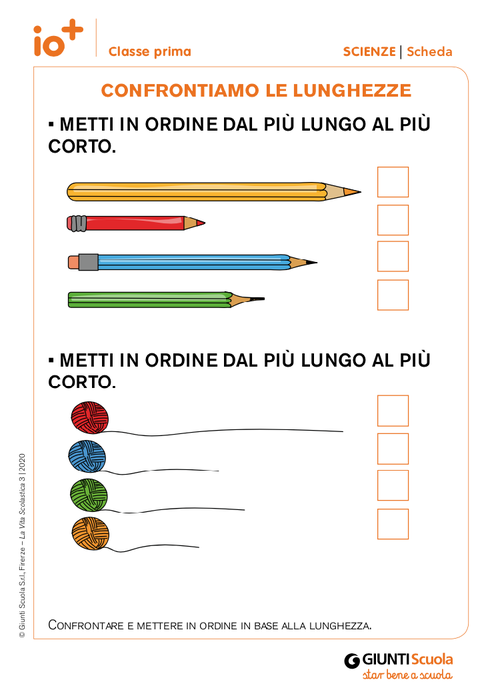 Confrontiamo le lunghezze | Giunti Scuola Confrontiamo le lunghezze | Giunti Scuola