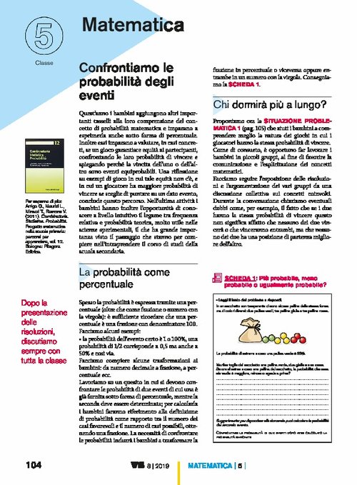 Confrontiamo le probabilità degli eventi | Giunti Scuola Confrontiamo le probabilità degli eventi | Giunti Scuola