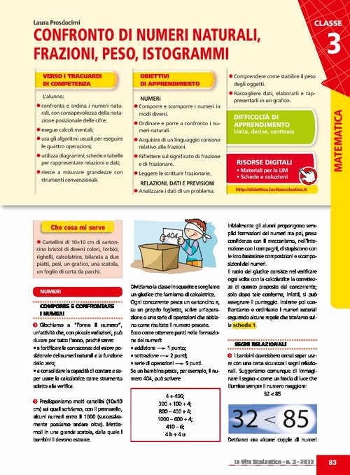 Confronto di numeri naturali, frazioni, peso, istogrammi | Giunti Scuola Confronto di numeri naturali, frazioni, peso, istogrammi | Giunti Scuola