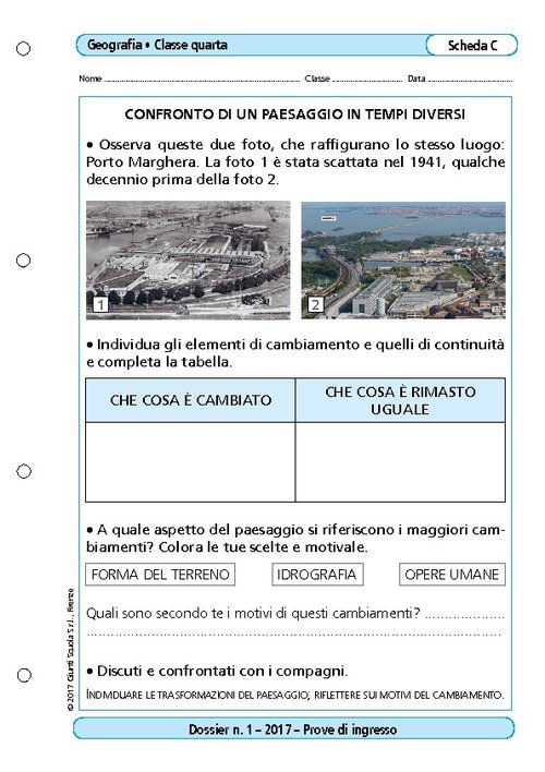 Confronto di un paesaggio in tempi diversi | Giunti Scuola Confronto di un paesaggio in tempi diversi | Giunti Scuola