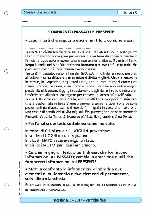 Confronto passato e presente | Giunti Scuola