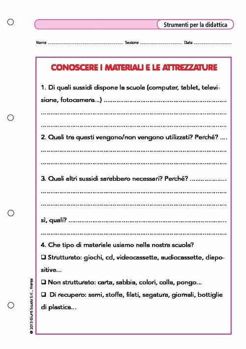 Conoscere i materiali e le attrezzature | Giunti Scuola Conoscere i materiali e le attrezzature | Giunti Scuola
