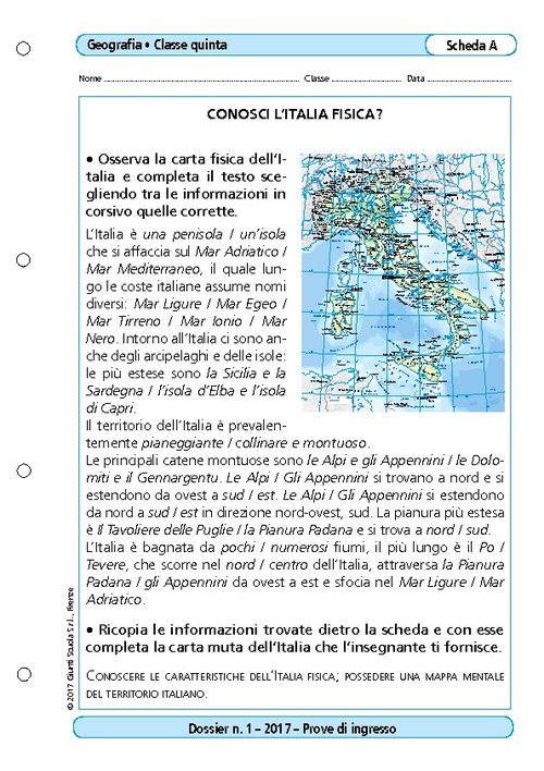 Conosci l'Italia fisica? | Giunti Scuola