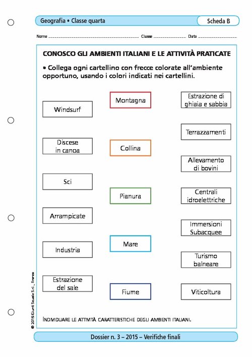 Conosco gli ambienti italiani le attività praticate | Giunti Scuola Conosco gli ambienti italiani le attività praticate | Giunti Scuola