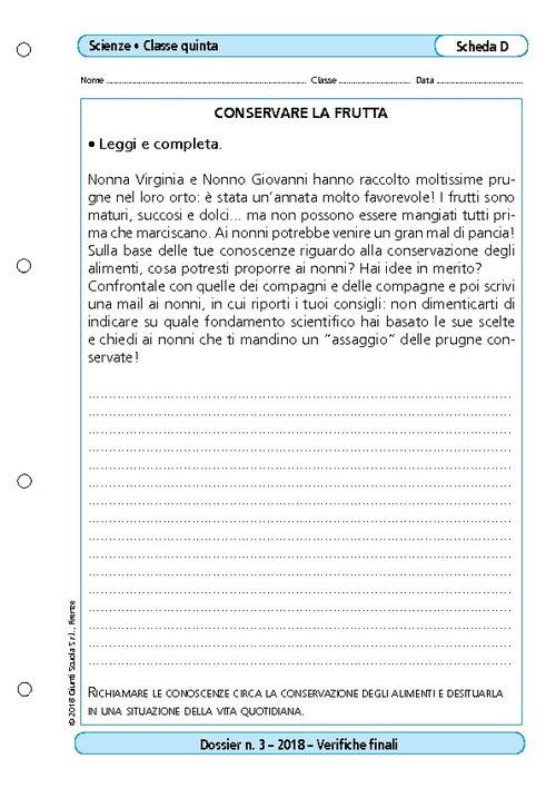 Conservare la frutta | Giunti Scuola Conservare la frutta | Giunti Scuola