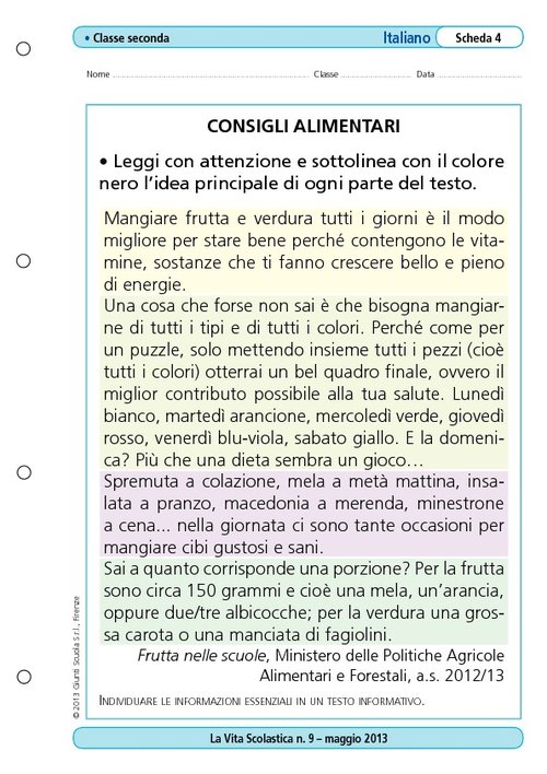 Consigli alimentari | Giunti Scuola Consigli alimentari | Giunti Scuola