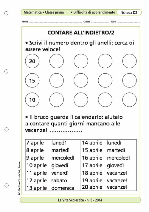 Contare all'indietro/2 | Giunti Scuola Contare all'indietro/2 | Giunti Scuola
