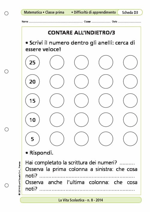 Contare all'indietro/3 | Giunti Scuola Contare all'indietro/3 | Giunti Scuola