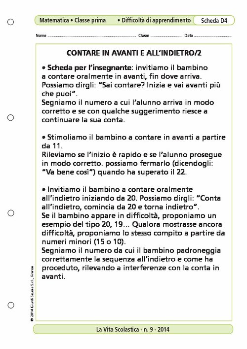 Contare in avanti e all'indietro/2 | Giunti Scuola Contare in avanti e all'indietro/2 | Giunti Scuola