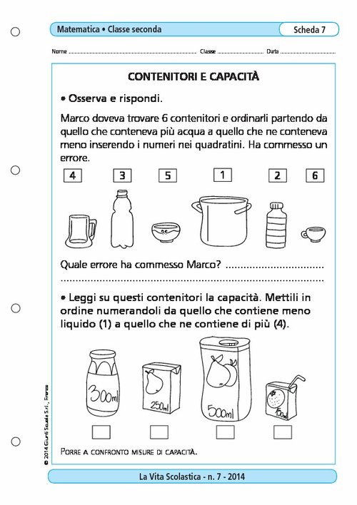 Contenitori e capacità | Giunti Scuola Contenitori e capacità | Giunti Scuola