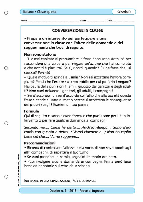 Conversazione in classe | Giunti Scuola Conversazione in classe | Giunti Scuola