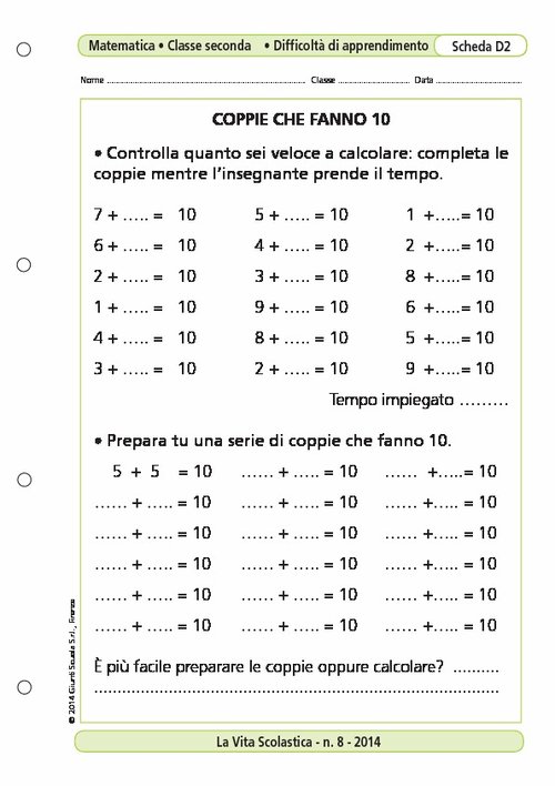 Coppie che fanno 10 | Giunti Scuola Coppie che fanno 10 | Giunti Scuola