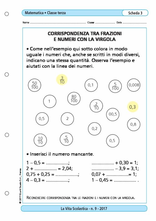 Corrispondenza tra frazioni e numeri con la virgola | Giunti Scuola Corrispondenza tra frazioni e numeri con la virgola | Giunti Scuola