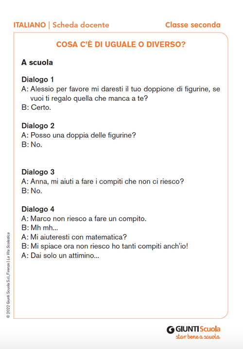 Cosa c’è di uguale o diverso? | Giunti Scuola