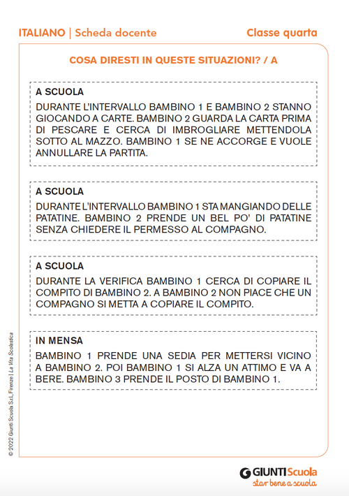 Cosa diresti in queste situazioni? A | Giunti Scuola Cosa diresti in queste situazioni? A | Giunti Scuola