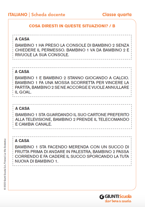 Cosa diresti in queste situazioni? B | Giunti Scuola Cosa diresti in queste situazioni? B | Giunti Scuola
