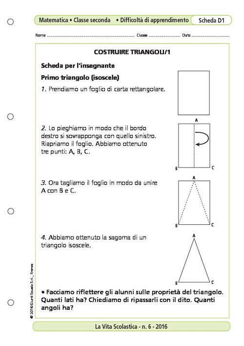 Costruire triangoli/1 | Giunti Scuola Costruire triangoli/1 | Giunti Scuola