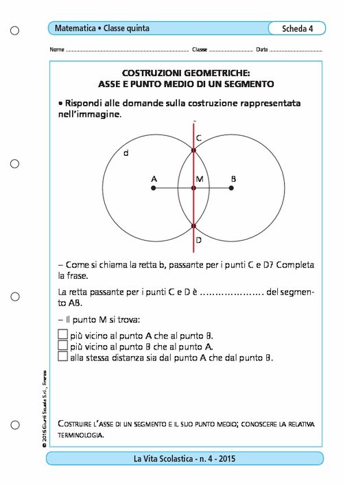 Costruzioni geometriche: asse e punto medio di un segmento | Giunti Scuola Costruzioni geometriche: asse e punto medio di un segmento | Giunti Scuola