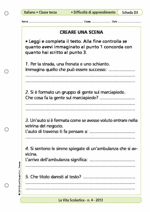 Creare una scena | Giunti Scuola Creare una scena | Giunti Scuola