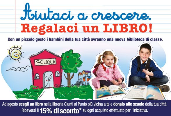 Crotta d’Adda - 1384 libri per le scuole attraverso l'iniziativa "Aiutaci a crescere. Regalaci un libro" | Giunti Scuola Crotta d’Adda - 1384 libri per le scuole attraverso l'iniziativa "Aiutaci a crescere. Regalaci un libro" | Giunti Scuola