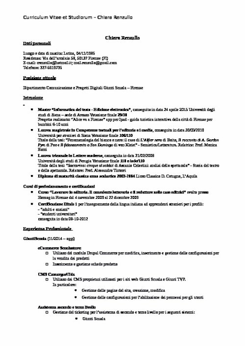 CV.docx | Giunti Scuola