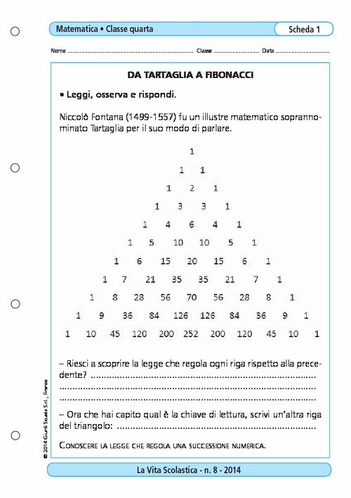 Da Tartaglia a Fibonacci | Giunti Scuola Da Tartaglia a Fibonacci | Giunti Scuola