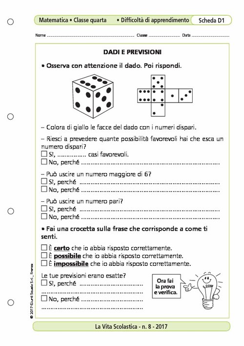 Dadi e previsioni | Giunti Scuola Dadi e previsioni | Giunti Scuola