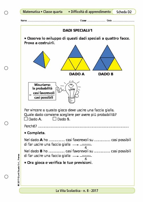 Dadi speciali/1 | Giunti Scuola Dadi speciali/1 | Giunti Scuola