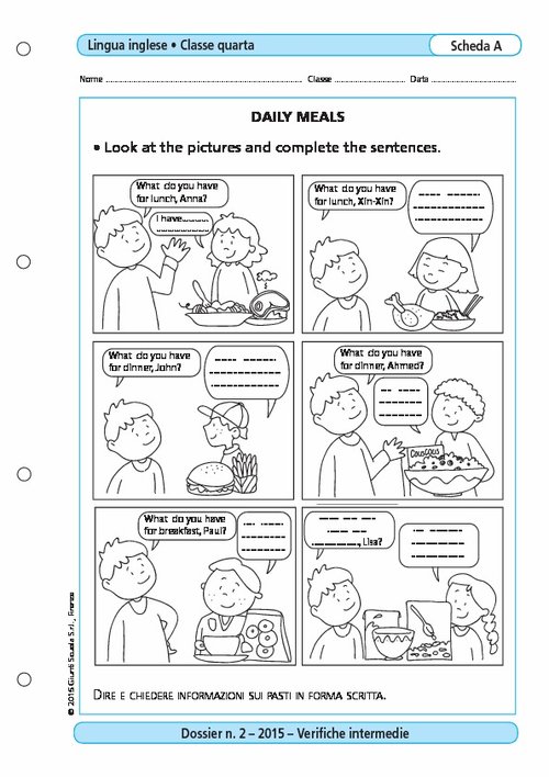 Daily meals | Giunti Scuola Daily meals | Giunti Scuola