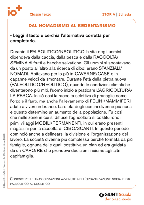 Dal nomadismo al sedentarismo | Giunti Scuola Dal nomadismo al sedentarismo | Giunti Scuola