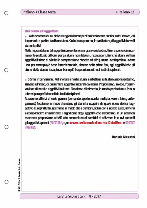 Dal nome all'aggettivo | Giunti Scuola Dal nome all'aggettivo | Giunti Scuola