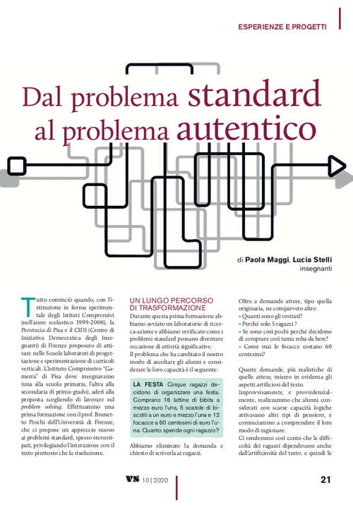 Dal problema standard al problema autentico | Giunti Scuola Dal problema standard al problema autentico | Giunti Scuola