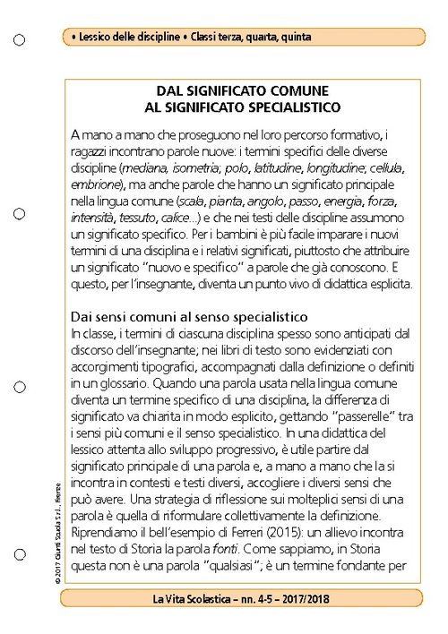Dal significato comune al significato specialistico | Giunti Scuola Dal significato comune al significato specialistico | Giunti Scuola