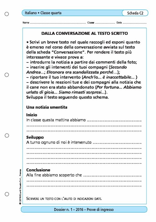 Dalla conversazione al testo scritto | Giunti Scuola Dalla conversazione al testo scritto | Giunti Scuola