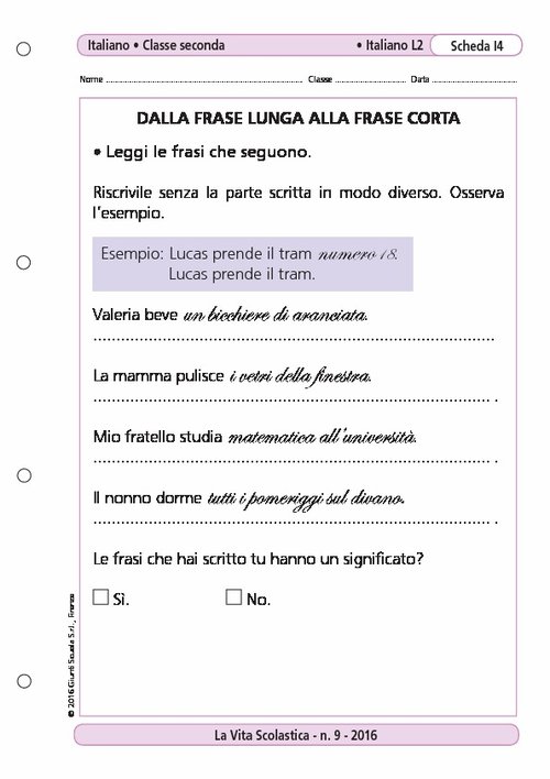 Dalla frase lunga alla frase corta | Giunti Scuola Dalla frase lunga alla frase corta | Giunti Scuola