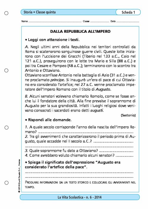 Dalla repubblica all'impero | Giunti Scuola Dalla repubblica all'impero | Giunti Scuola