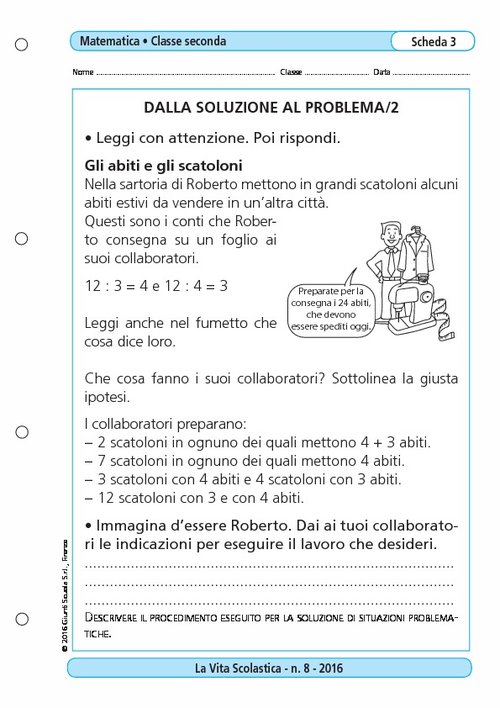 Dalla soluzione al problema/2 | Giunti Scuola Dalla soluzione al problema/2 | Giunti Scuola
