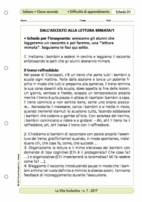 Dall'ascolto alla lettura mimata/1 | Giunti Scuola Dall'ascolto alla lettura mimata/1 | Giunti Scuola