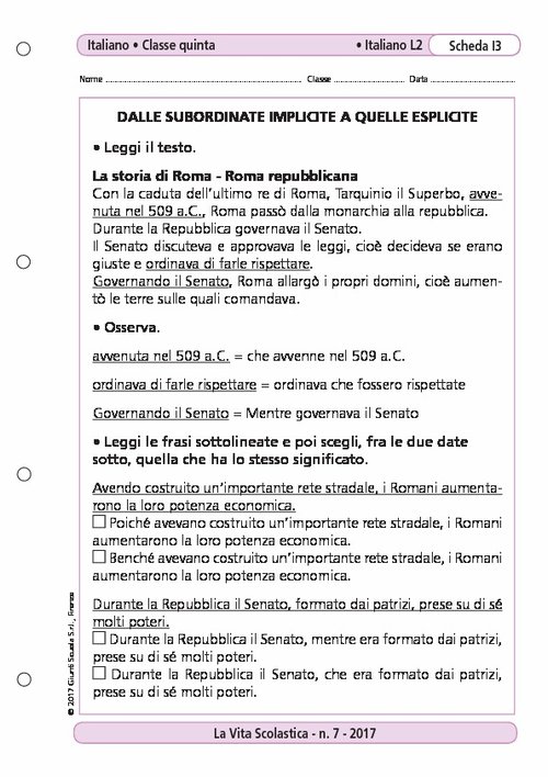 Dalle subordinate implicite a quelle esplicite | Giunti Scuola Dalle subordinate implicite a quelle esplicite | Giunti Scuola