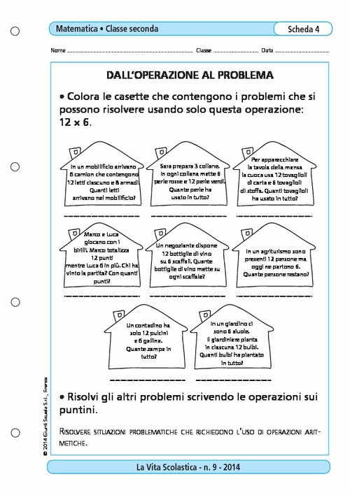 Dall'operazione al problema | Giunti Scuola Dall'operazione al problema | Giunti Scuola