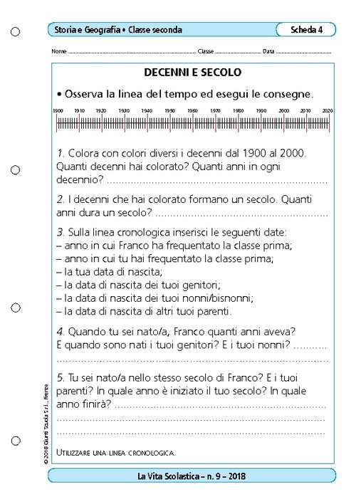 Decenni e secolo | Giunti Scuola Decenni e secolo | Giunti Scuola