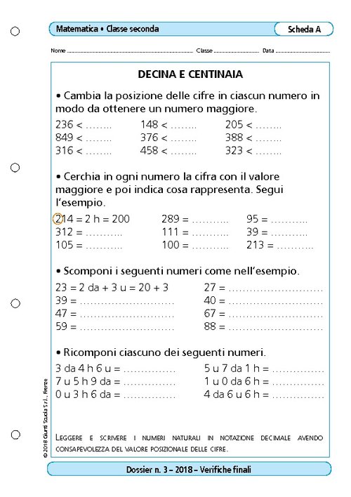Decina e centinaia | Giunti Scuola Decina e centinaia | Giunti Scuola