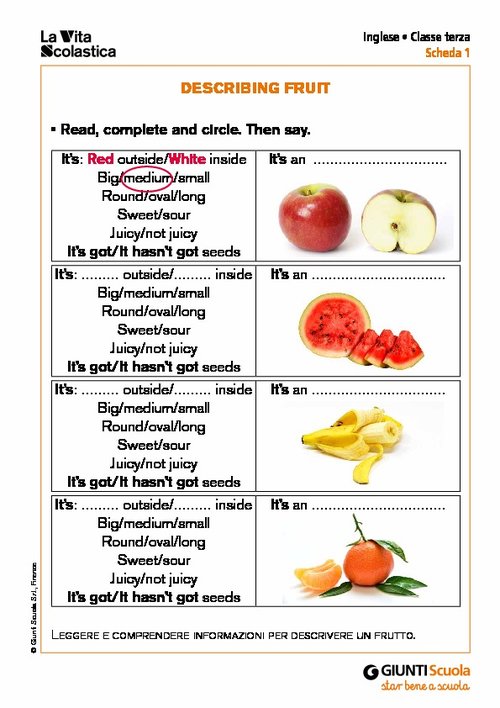 Describing fruit | Giunti Scuola